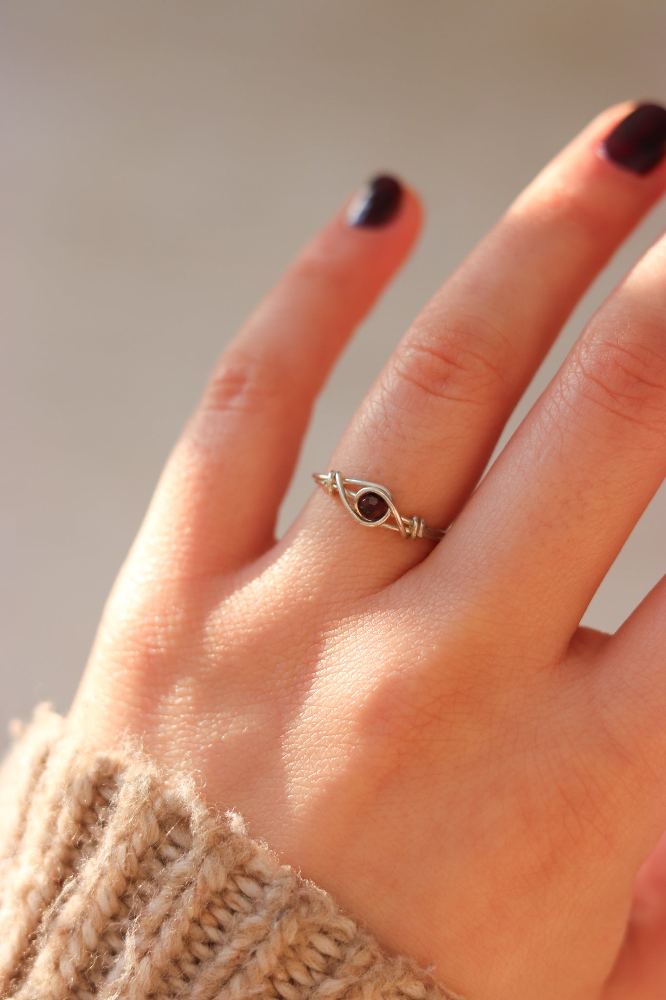 Garnet Ring (silver)