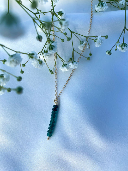 Green Emerald Drop Necklace