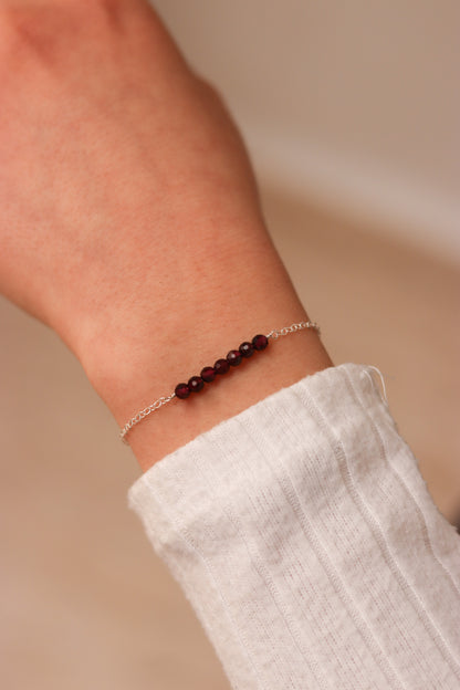 Garnet bar bracelet