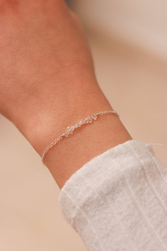Herkimer diamond bar bracelet